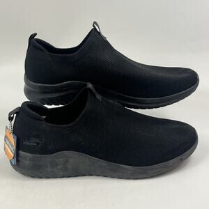 Skechers Mens Stretch Fit Slip On Walking Shoes Size 14 Black Memory Foam